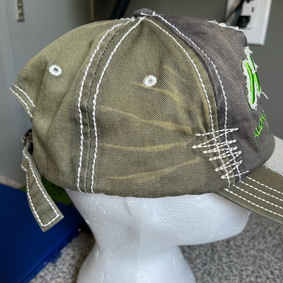 Hawaii Aloha 2015 State Island Logo Khaki Green Distressed Island Crew Cap Hat - Picture 2 of 9